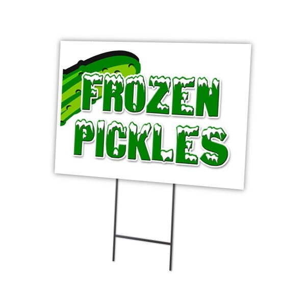 Signmission Frozen Pickles Yard Sign & Stake outdoor plastic coroplast window, C-1824 Frozen Pickles C-1824 Frozen Pickles - main